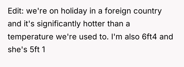 Edit: we're on holiday in a foreign country and it's...