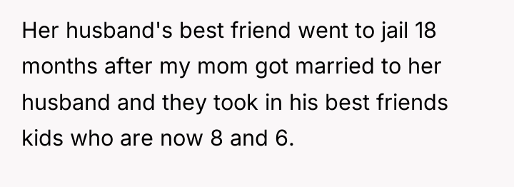 Her husband's best friend went to jail 18 months after...