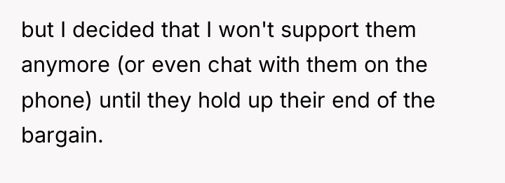 but I decided that I won't support them anymore (or...