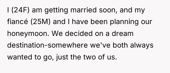 I (24F) am getting married soon, and my fiancé (25M)...
