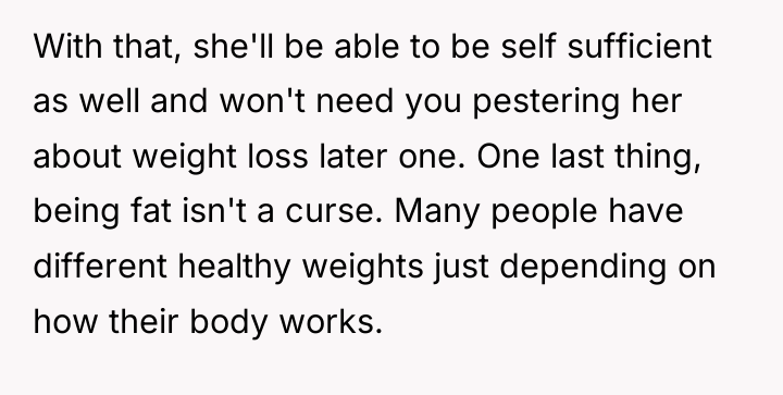 With that, she'll be able to be self sufficient as...