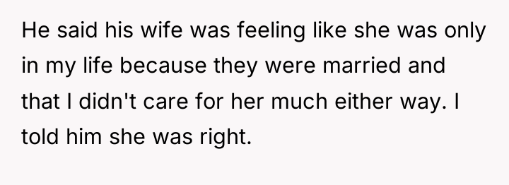 He said his wife was feeling like she was only...