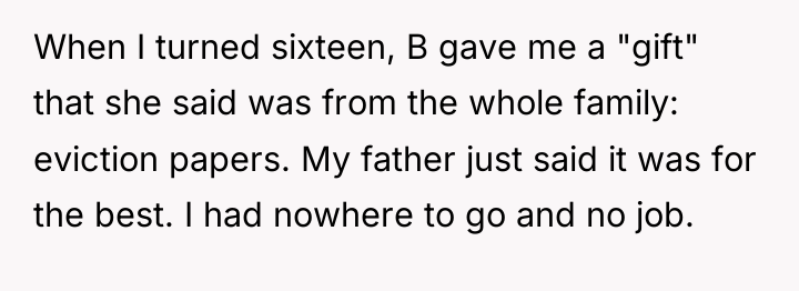 When I turned sixteen, B gave me a "gift" that...