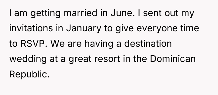 I am getting married in June. I sent out my...
