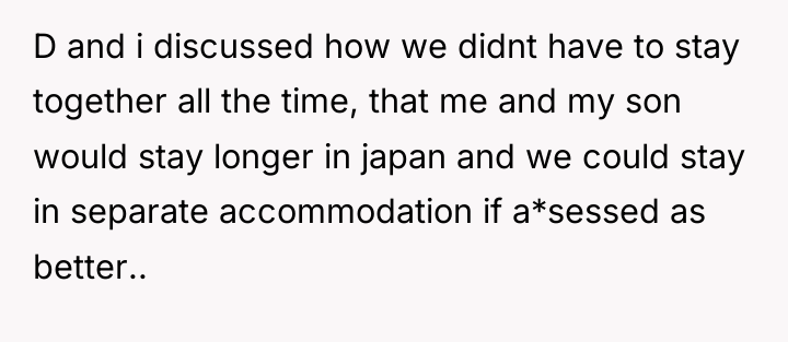 D and i discussed how we didnt have to stay...