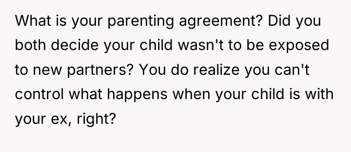What is your parenting agreement? Did you both decide your...