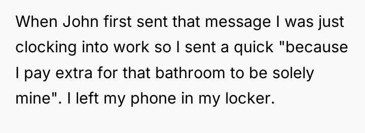 When John first sent that message I was just clocking...