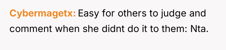Cybermagetx Easy for others to judge and comment when she...