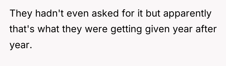 They hadn't even asked for it but apparently that's what...