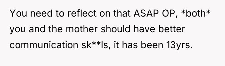 You need to reflect on that ASAP OP, *both* you...