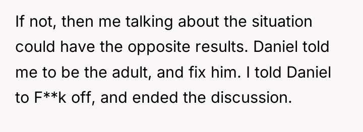 If not, then me talking about the situation could have...
