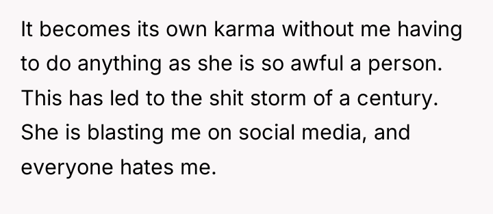 It becomes its own karma without me having to do...