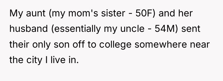 My aunt (my mom's sister - 50F) and her husband...