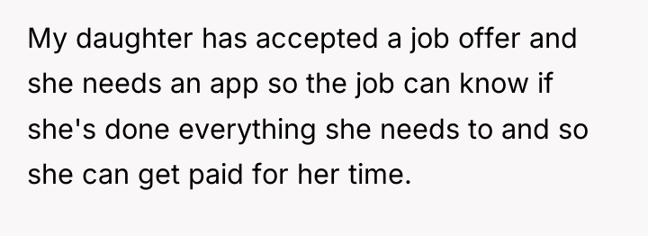 My daughter has accepted a job offer and she needs...