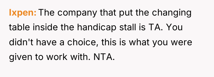 Ixpen The company that put the changing table inside the...