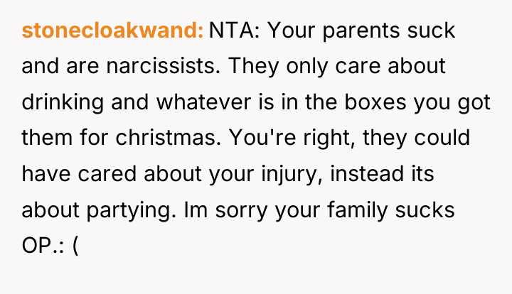 stonecloakwand NTA: Your parents suck and are narcissists. They only...