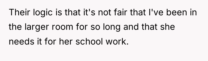 Their logic is that it's not fair that I've been...