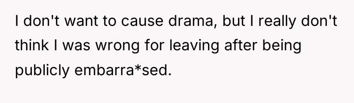 I don't want to cause drama, but I really don't...