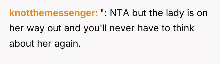 knotthemessenger ": NTA but the lady is on her way...