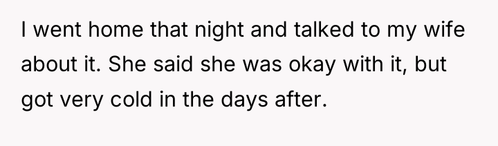 I went home that night and talked to my wife...