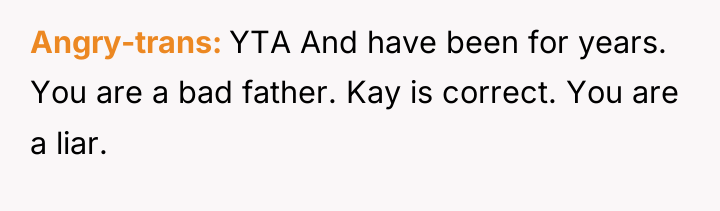 Angry-trans YTA And have been for years. You are a...