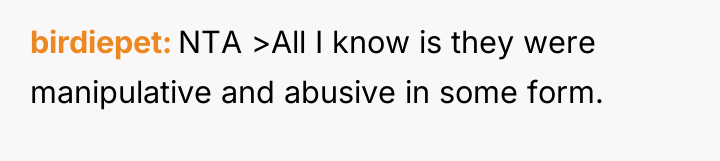 birdiepet NTA >All I know is they were manipulative and...