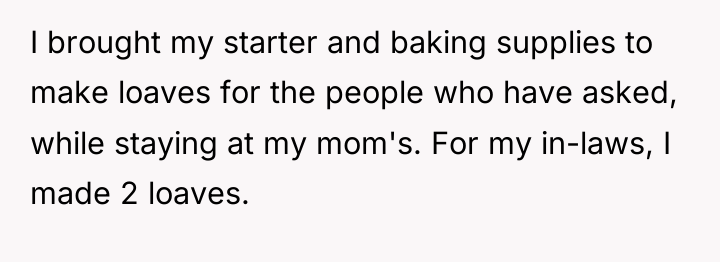 I brought my starter and baking supplies to make loaves...