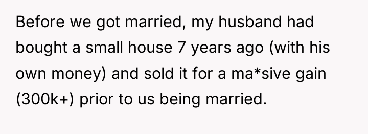 Before we got married, my husband had bought a small...