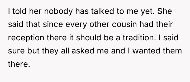 I told her nobody has talked to me yet. She...