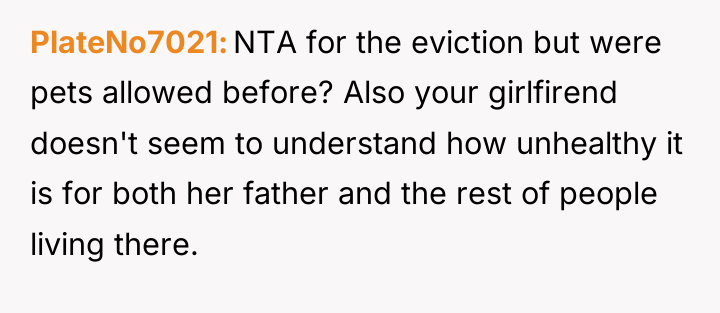PlateNo7021 NTA for the eviction but were pets allowed before?...