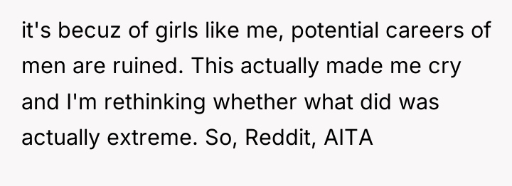it's becuz of girls like me, potential careers of men...
