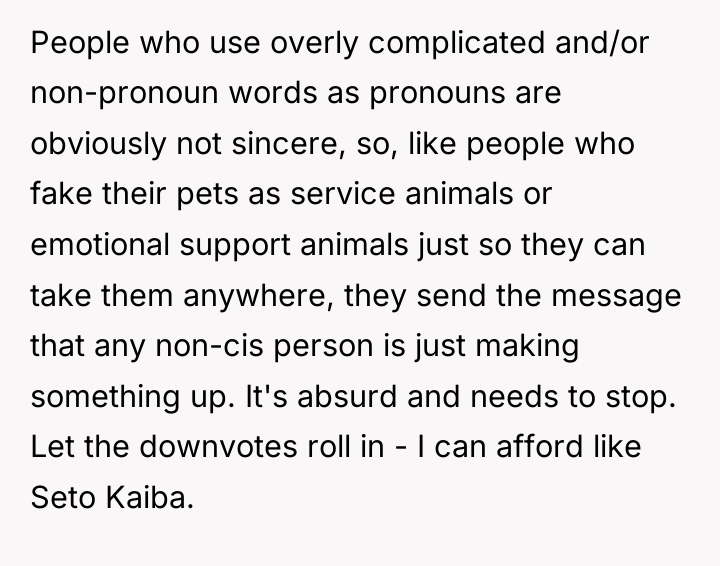 People who use overly complicated and/or non-pronoun words as pronouns...