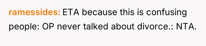 ramessides ETA because this is confusing people: OP never talked...