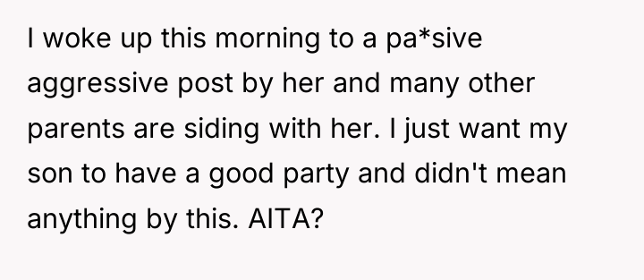 I woke up this morning to a pa*sive aggressive post...