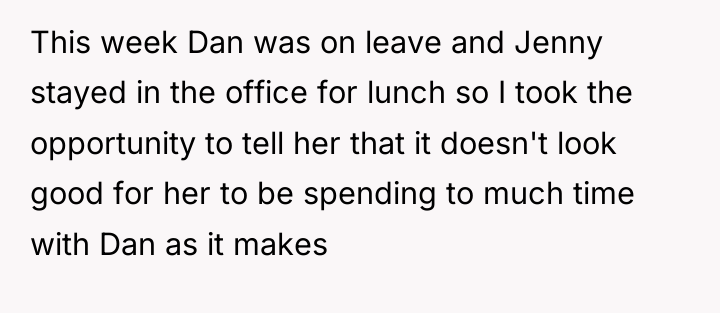 This week Dan was on leave and Jenny stayed in...