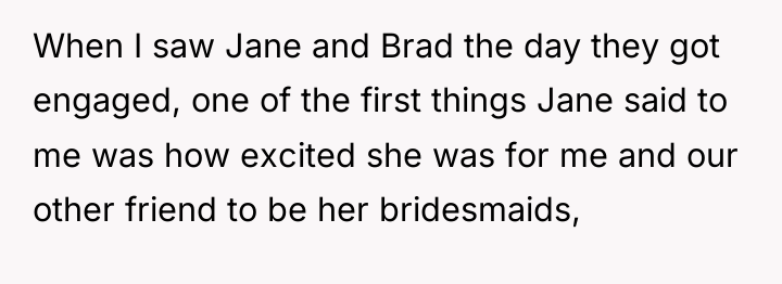 When I saw Jane and Brad the day they got...