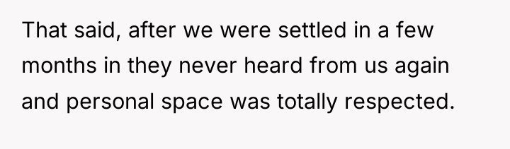 That said, after we were settled in a few months...