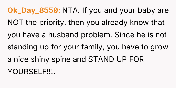 Ok_Day_8559 NTA. If you and your baby are NOT the...