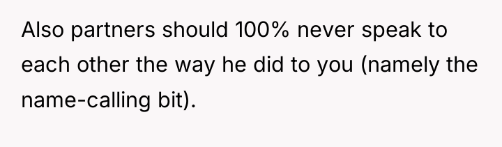 Also partners should 100% never speak to each other the...