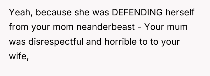 Yeah, because she was DEFENDING herself from your mom neanderbeast...