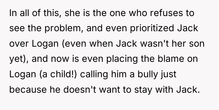 In all of this, she is the one who refuses...