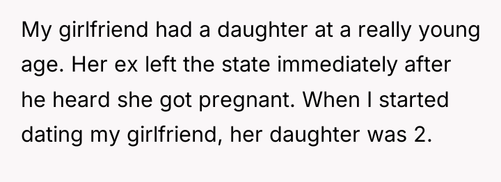 My girlfriend had a daughter at a really young age....