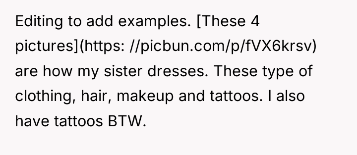Editing to add examples. [These 4 pictures](https: //picbun.com/p/fVX6krsv) are how...