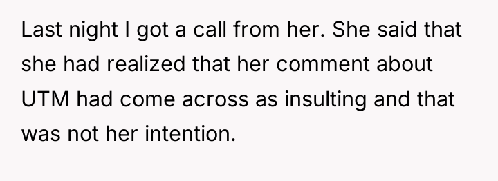 Last night I got a call from her. She said...
