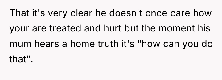 That it's very clear he doesn't once care how your...