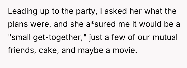 Leading up to the party, I asked her what the...
