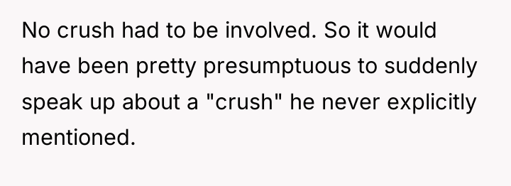 No crush had to be involved. So it would have...