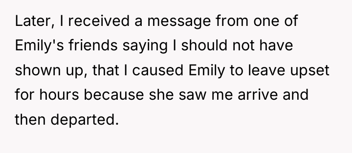 Later, I received a message from one of Emily's friends...