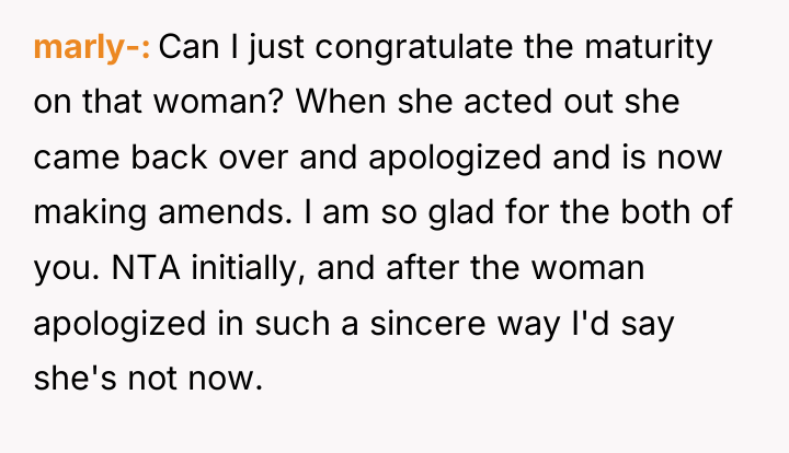 marly- Can I just congratulate the maturity on that woman?...
