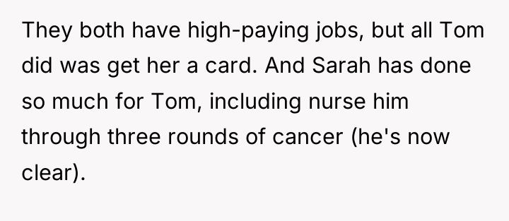 They both have high-paying jobs, but all Tom did was...